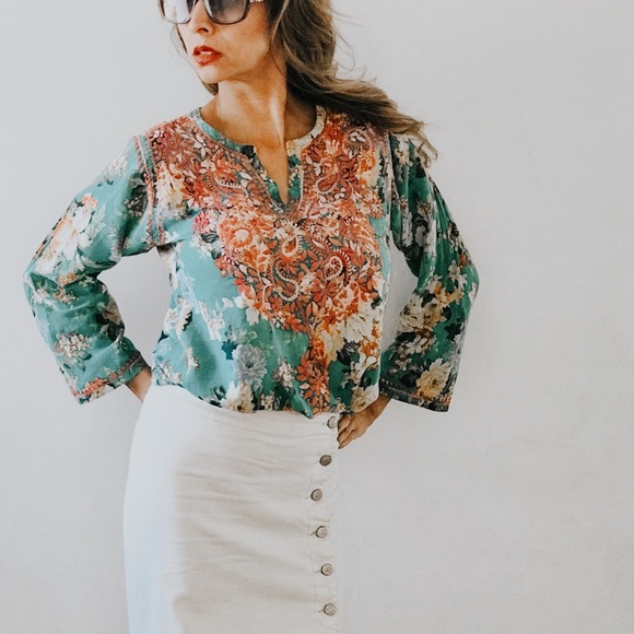 Johnny Was Tops - Johnny was tunic size small/medium